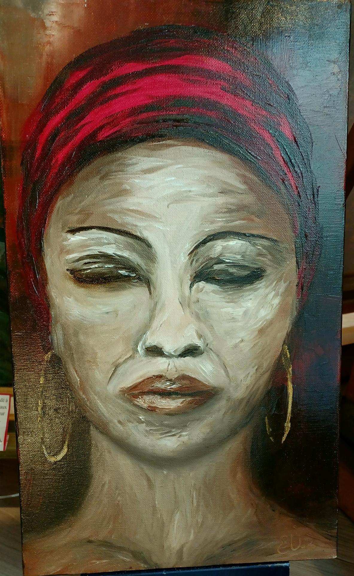 Femme turban rouge elyz